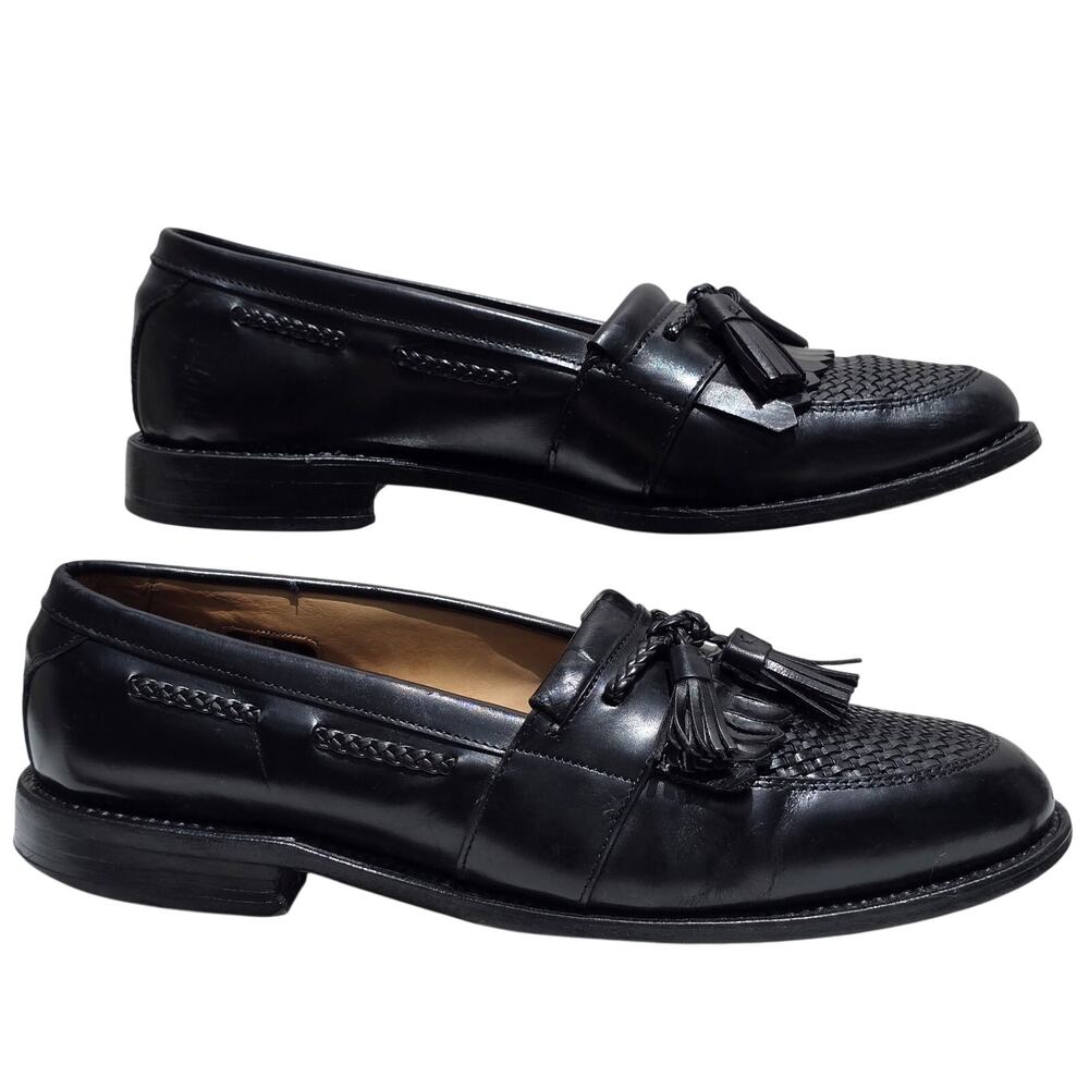 Allen Edmonds Black Size 8.5 D "Cody" Woven Plug Tassel Kiltie Loafer 1809